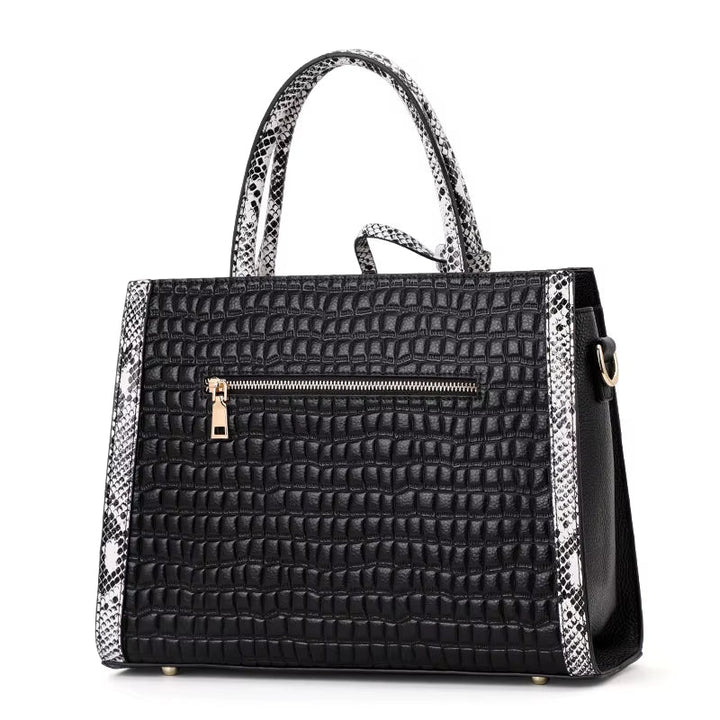 ACEYA - Vegan Croc-Embossed Top Handle Handbag