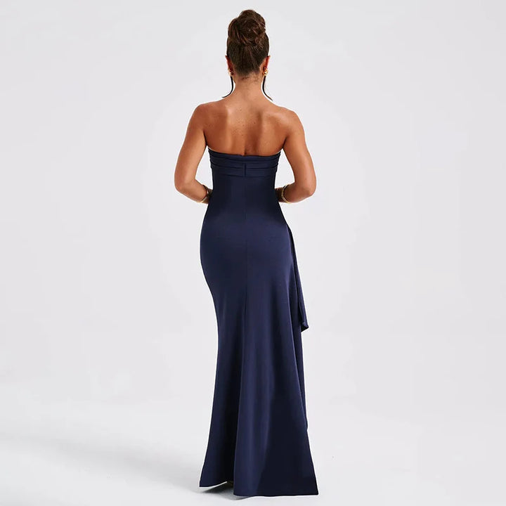 SCARLETTE - Strapless Slit Evening Maxi Dress