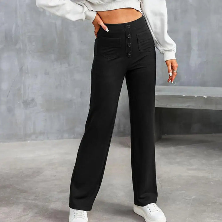 SKIDLE - High-Waist Wide Leg Stretch Trousers