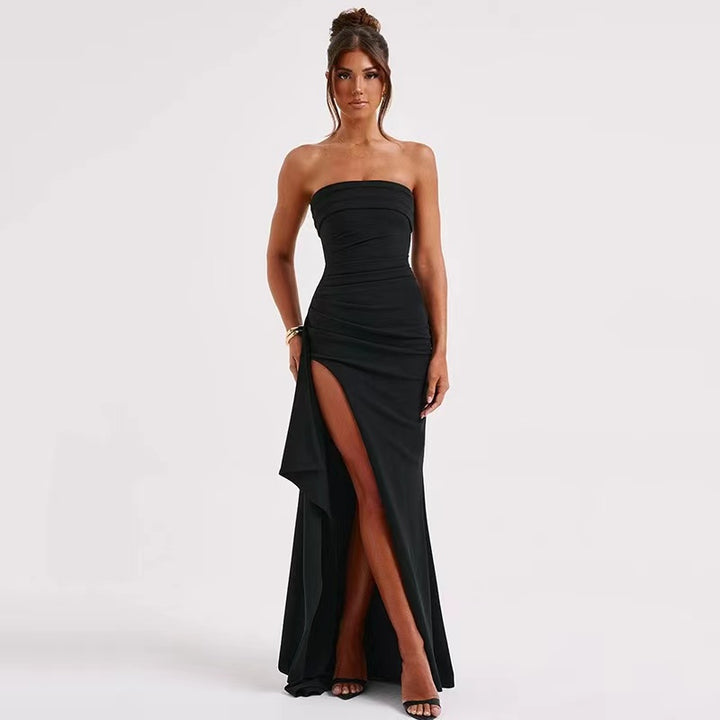 SCARLETTE - Strapless Slit Evening Maxi Dress