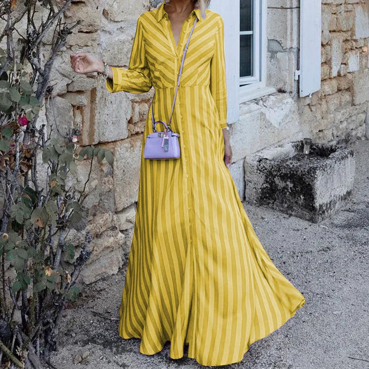 EALIN - Women’s Long Sleeve Striped Maxi Dress