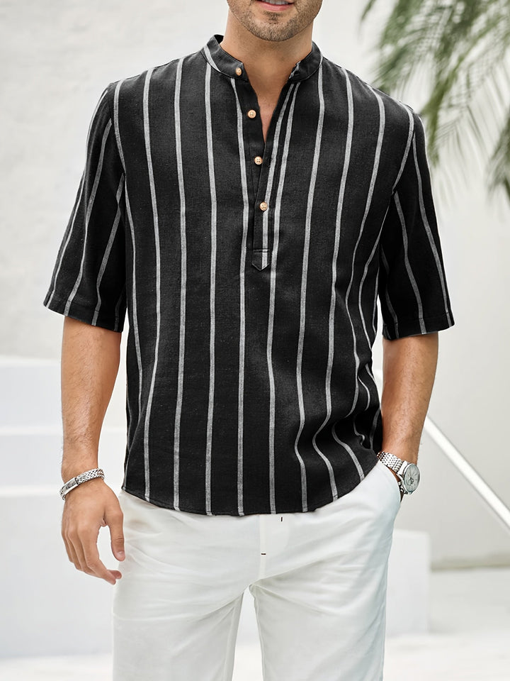 TAYLEN – Classic Striped Button-Up Shirt