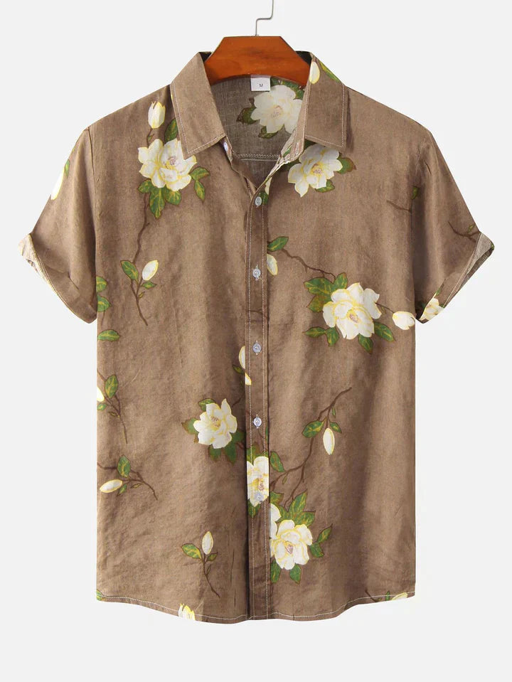 LIAM – Floral Print Button-Up Shirt