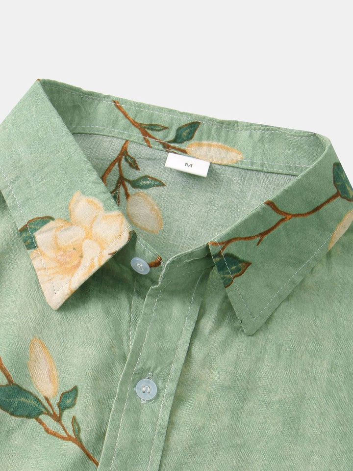 LIAM – Floral Print Button-Up Shirt