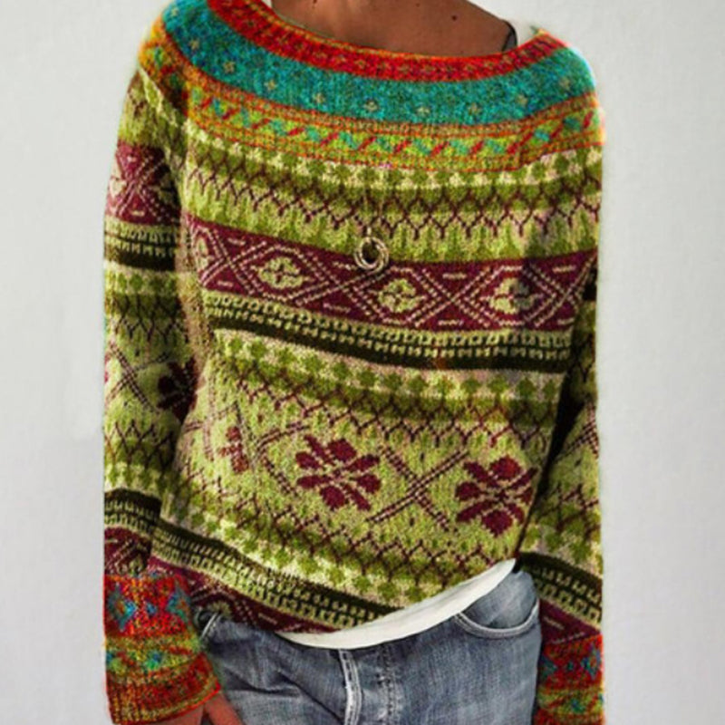 FREYA – Printed Knit Sweater