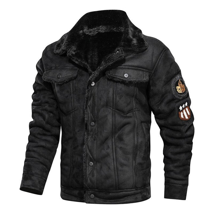 BILLY - Suede Biker Jacket with Lambswool Lining