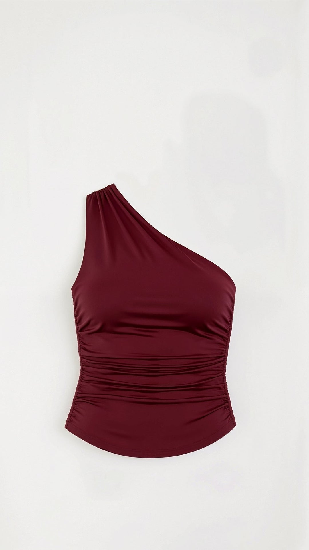 BRIONY - Asymmetric Fitted Ruched Top