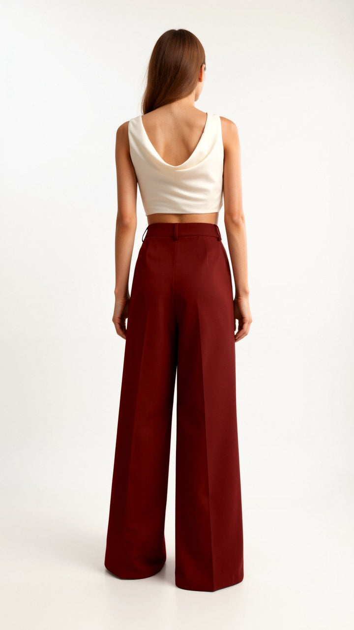 MARLOU - Classic High Waist Wide-Leg Pants
