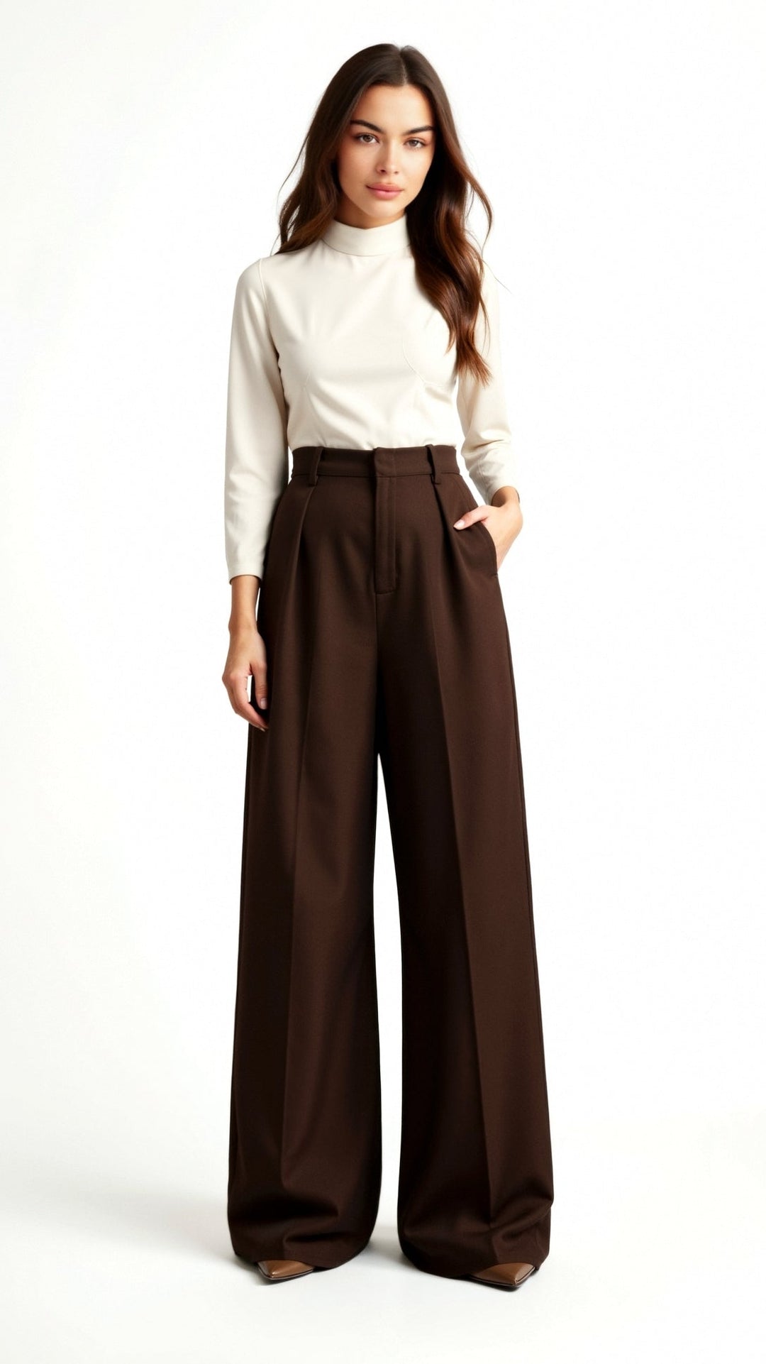 MARLOU - Classic High Waist Wide-Leg Pants