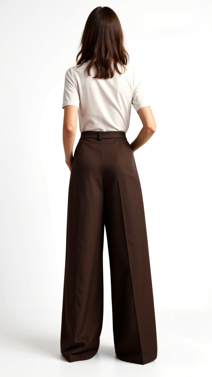 MARLOU - Classic High Waist Wide-Leg Pants