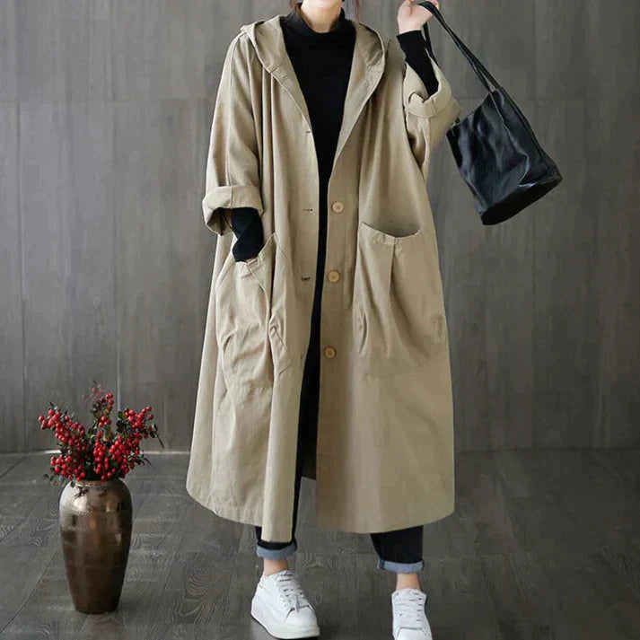 KAILA - Oversized Windproof Trench Coat with Pockets