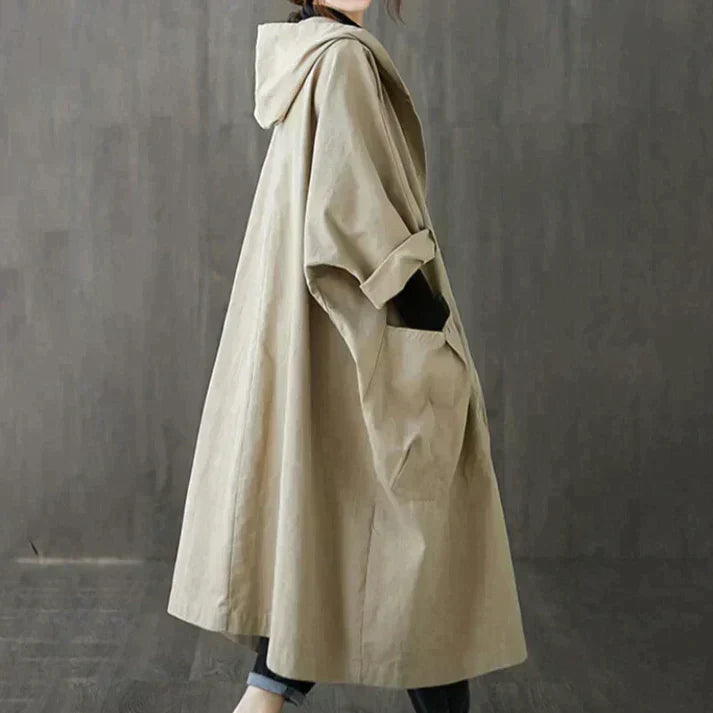 KAILA - Oversized Windproof Trench Coat with Pockets